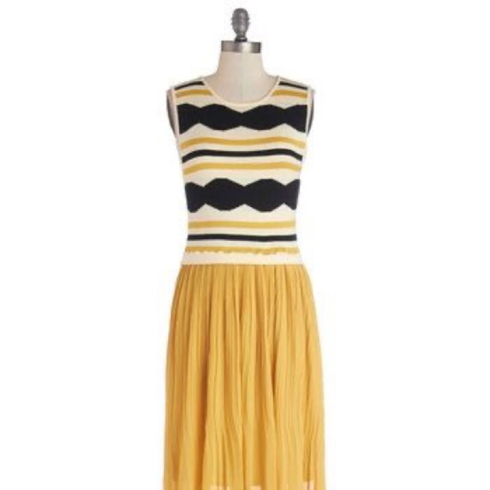 Dear Creatures Mustard & Black Striped Maxi